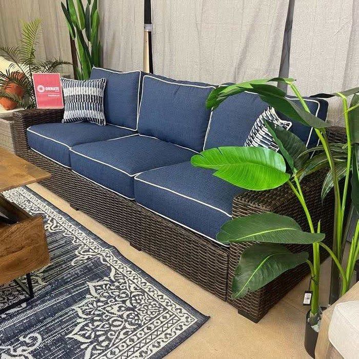 🔥HOT DEAL🔥 Grasson Lane Brown/Blue Sofa with Cushion By Ashley🚨Finance&Delivery Available