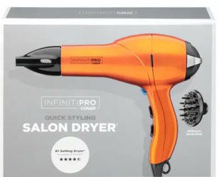 Conair InfinitiPRO Standard Hair Dryer w/ Diffuser, Orange/Black brand new sealed