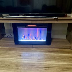 TV Consolé with Heater and Faux Fire 
