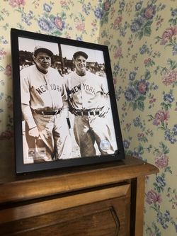 framed vintage yankees photo 