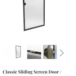 brown screen door assembly new  4 sliding screen doors up to each79" tall  34.6" wide covers 142.5"