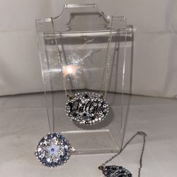 Dallas Cowboys 925 rhinestone necklace, bracelet, pin