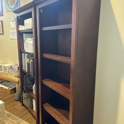 2 Solid Wood Bookshelves 
