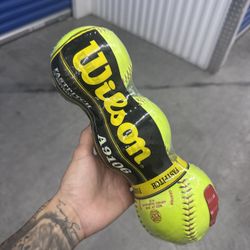 Wilson 12” Fast Pitch Softballs 3 Pack New 
