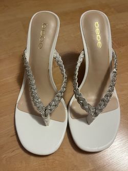 Size 7 BEBE braided high heel thong sandals
