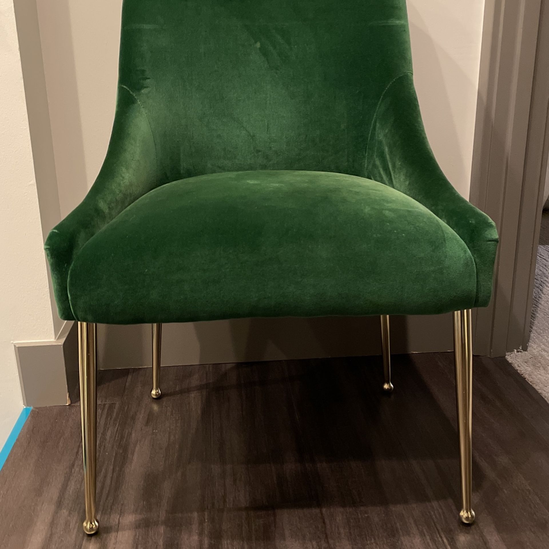 Anthropologie Green Velvet Chair