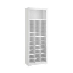Shoe Storage Cabinet, 10‑Tier, Holds Up to 30 Pairs of Shoes Vertical Wood Rack, 24.8 x 13.2 x 75.6 inch, for Entryway, Honey Brown, Helan Collection