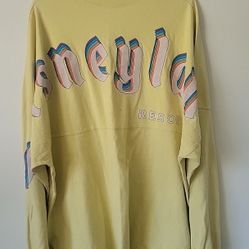 Disney Parks Disneyland Yellow Retro Rainbow Logo Spirit Jersey Adult SIZE XXL
