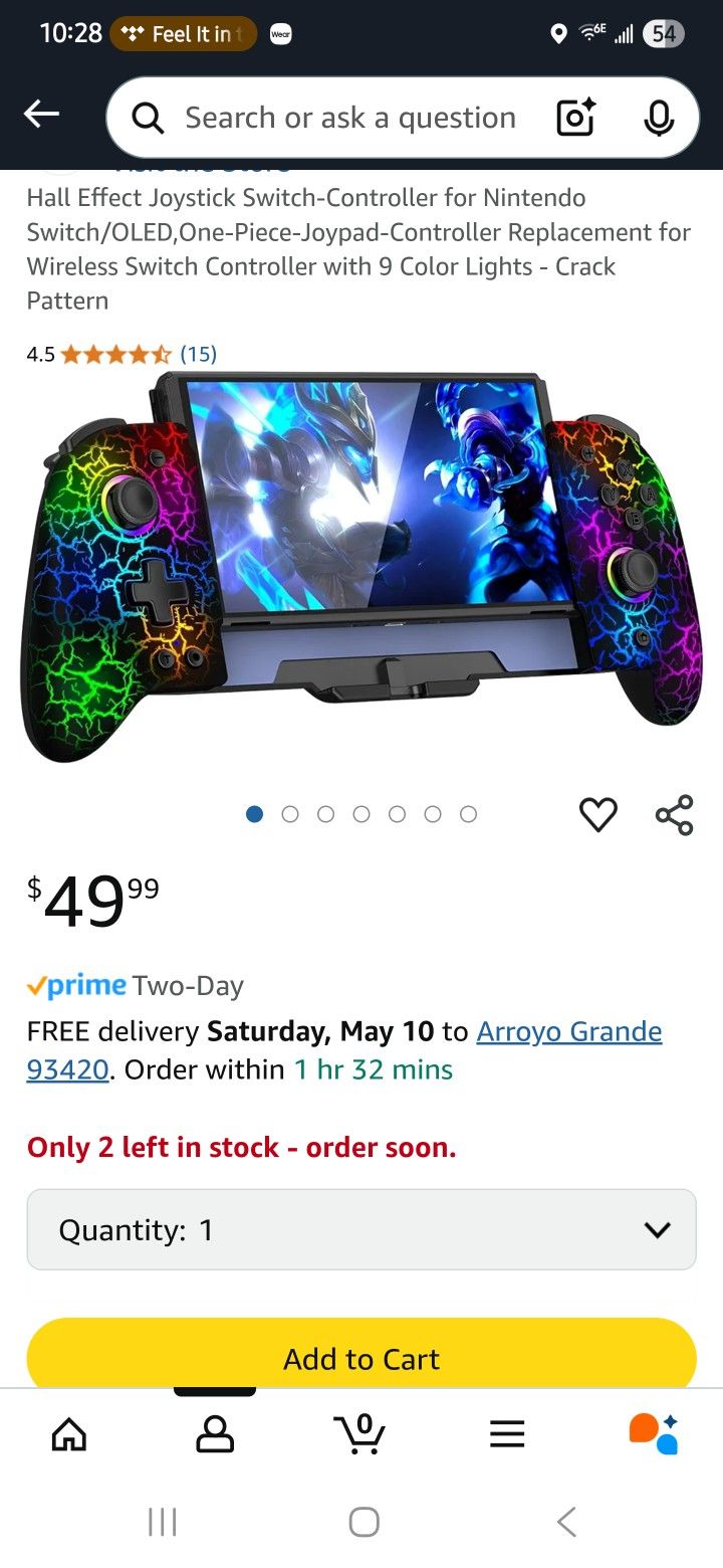 Switch Controller With Hall Effect Joysticks