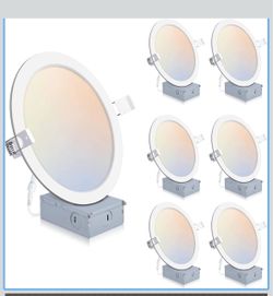LED Recessed Ceiling Lights with Junction Box – 6 Pack