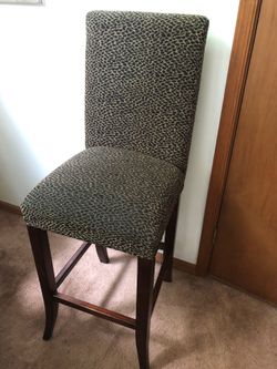 Animal Print Upholstered Bar Stool