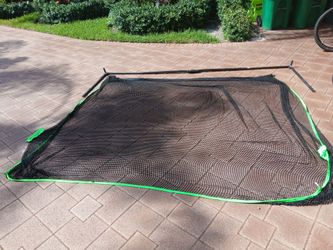 Large Black Mesh Net with Green Trim