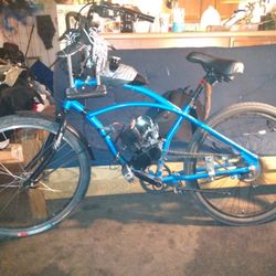 Motorized Bike 100 Cc Blue ,26 Inch Hyper