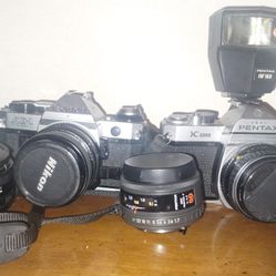 Canon AE-1 AND Pentax K1000 Bundle 