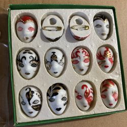 Vintage Porcelain Masquerade Masks 