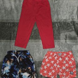 Boys 3–4T summer bundle (swim trunks + pants)
