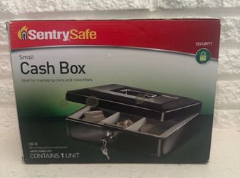 SentrySafe CB-10 Cash Box Key Lock Metal 10"x 7.5"x 3.5 inches w/ Removable Tray