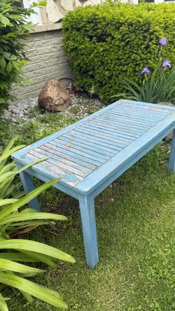 Blue Wooden Outdoor table check more pictures