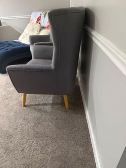 Set of 2 Modern Gray Accent Chairs – Excellent Condition