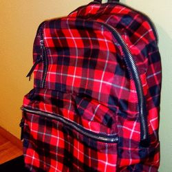 🔹GET IT TODAY FOR $10🔹               No Boundaries Red/Black Plaid Dome Zip Backpack