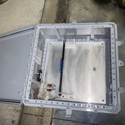 Ventev Fiber optics poly case enclosure 24x24x10 brand new in opened box with back plate and breakers and lock with wires and other items in box Origi