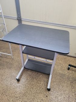 New open box sit stand mobile adjustable printer stand desk shelves shelf workstation cart