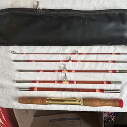 Vintage Trail Pack 6 Piece Fishing Pole By Long Fellow 61/2 Feet Long 