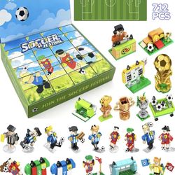 24 in 1 Toys Box】 Soccer Gifts for Boys Girls 4-6-8-12 Years Old Birthday Gift Soccer Building Block Set Soccer Toys Stuff Kids Goodie Bags Stuffers P