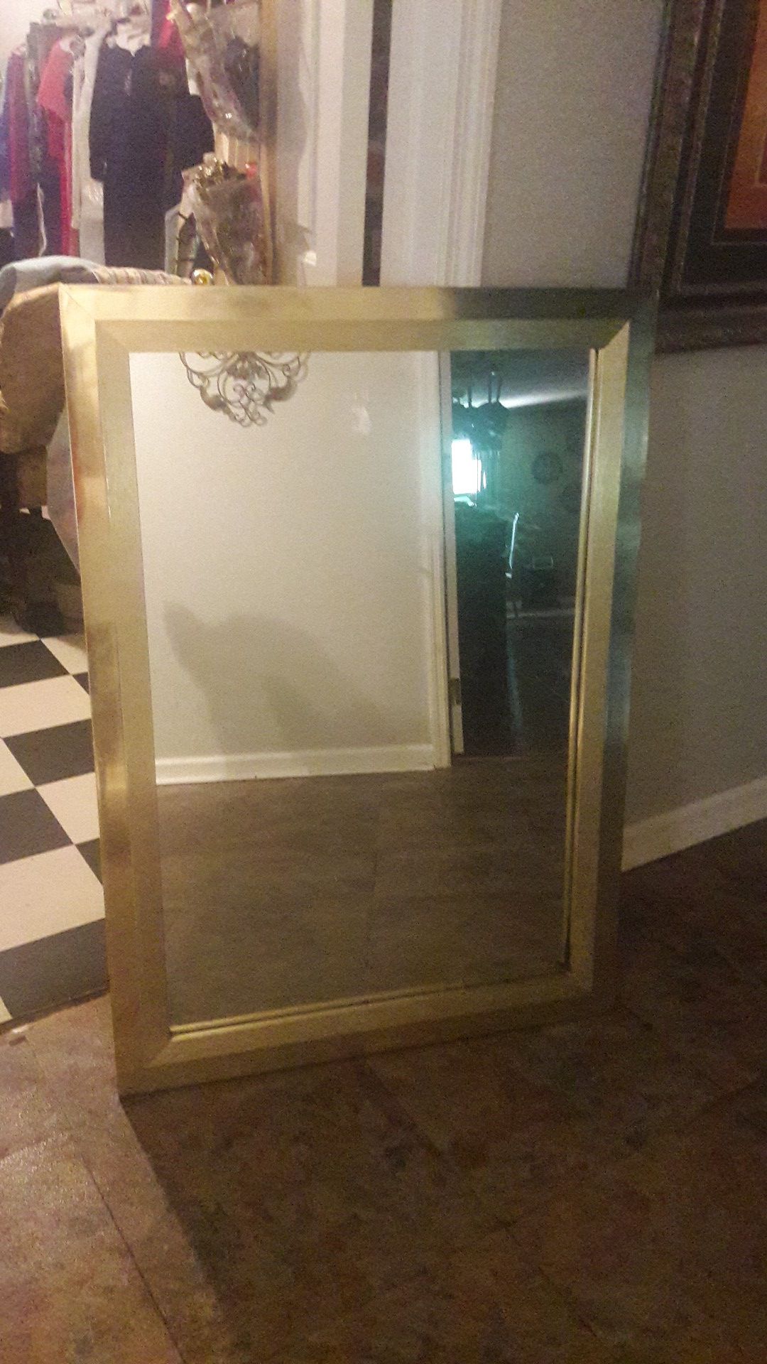 Large gold wall Mirror 3.5' x 2.5' vintage