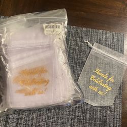 99 Sheer And Gold Thank You Favor Bags 4x6 