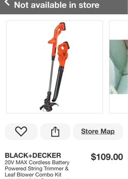 BLACK+DECKER 20V Cordless String Trimmer & Leaf Blower Combo