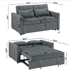 53.2” Wide Gray Sofa Bed from Wayfair PICK UP ONLY NYC AREA