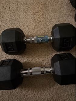 SPRI Ignite 20lb Hex Dumbbells and Fila 15lb