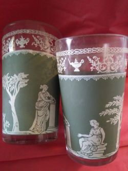 Glasses only two beautiful Roman work on them