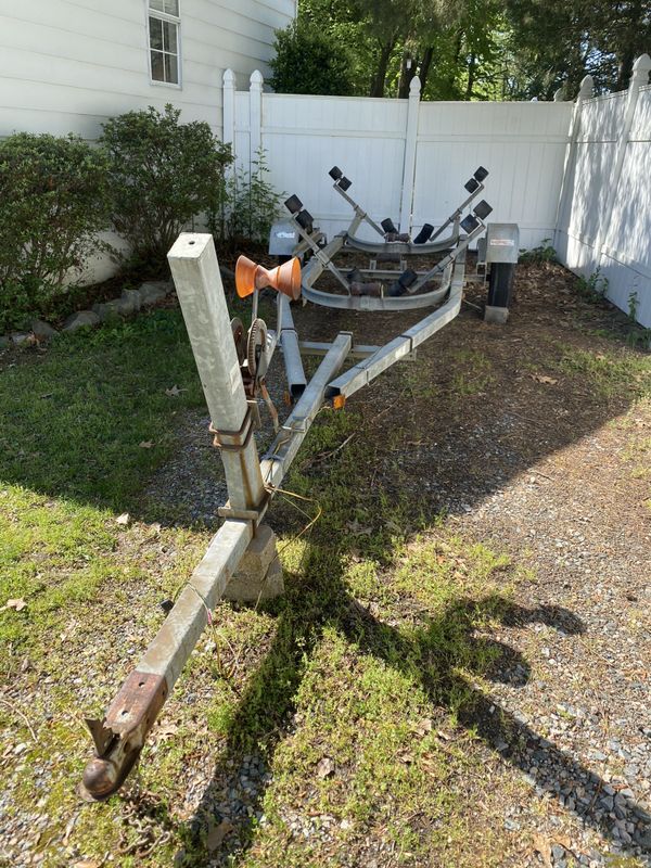 Steel Boat Trailer & Hitch, 6 1/2’l x 76”w, w/ bolt of marine grade