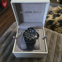 NEW Michael Kors Everest Black Silicone Link Mens Chronograph Watch MK8980 NWT
