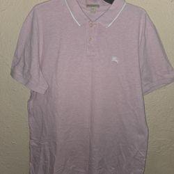 Vintage Burberry Brit Pink Polo Shirt, Men's Size 2X
