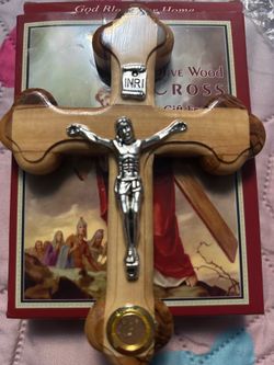 3 inches and half x 5 inches orthodox crusifix with holy land soil