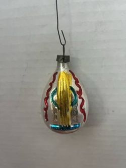 Vtg Soviet Bloc Mercury Glass Bandura Mandolin Christmas Ornament