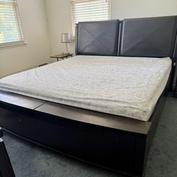 King Bed Frame With Storage, Matching Dresser
