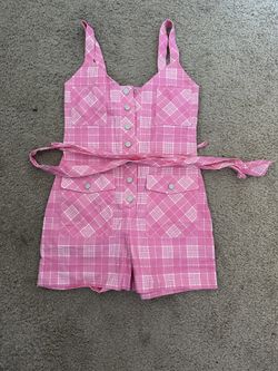 Pink Checkered Romper