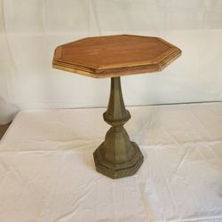 Vintage Octagonal Pedestal Side Table