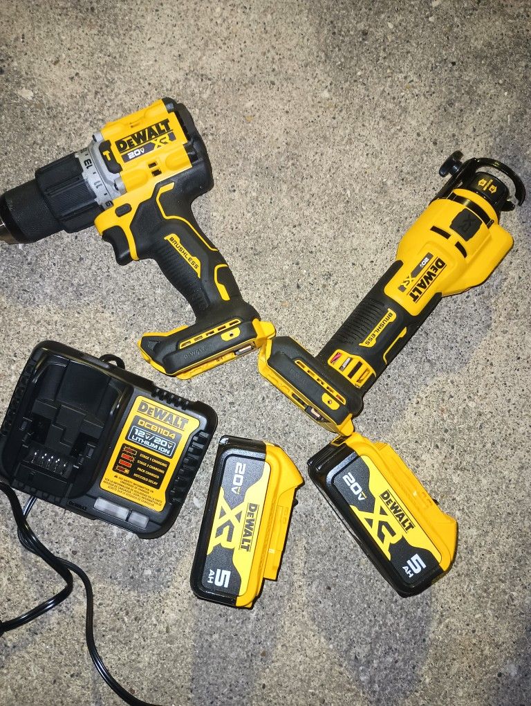 DEWALT XR 20MAX Two tool  and two battery set and  charger!