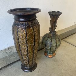 antique metal vases