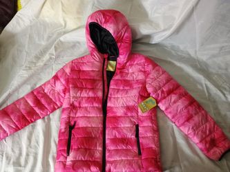 Kids Pink Hooded Puffer Jacket
