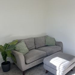 Gray Couch Modern Style With Ottoman 