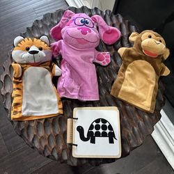 🧸 Puppet Set + Baby Board Book – Imaginative Play Bundle 📖