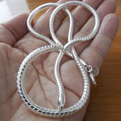 925 sterling silver snake necklace 18