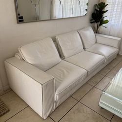 Leather Couch White Good Condition Need Gone