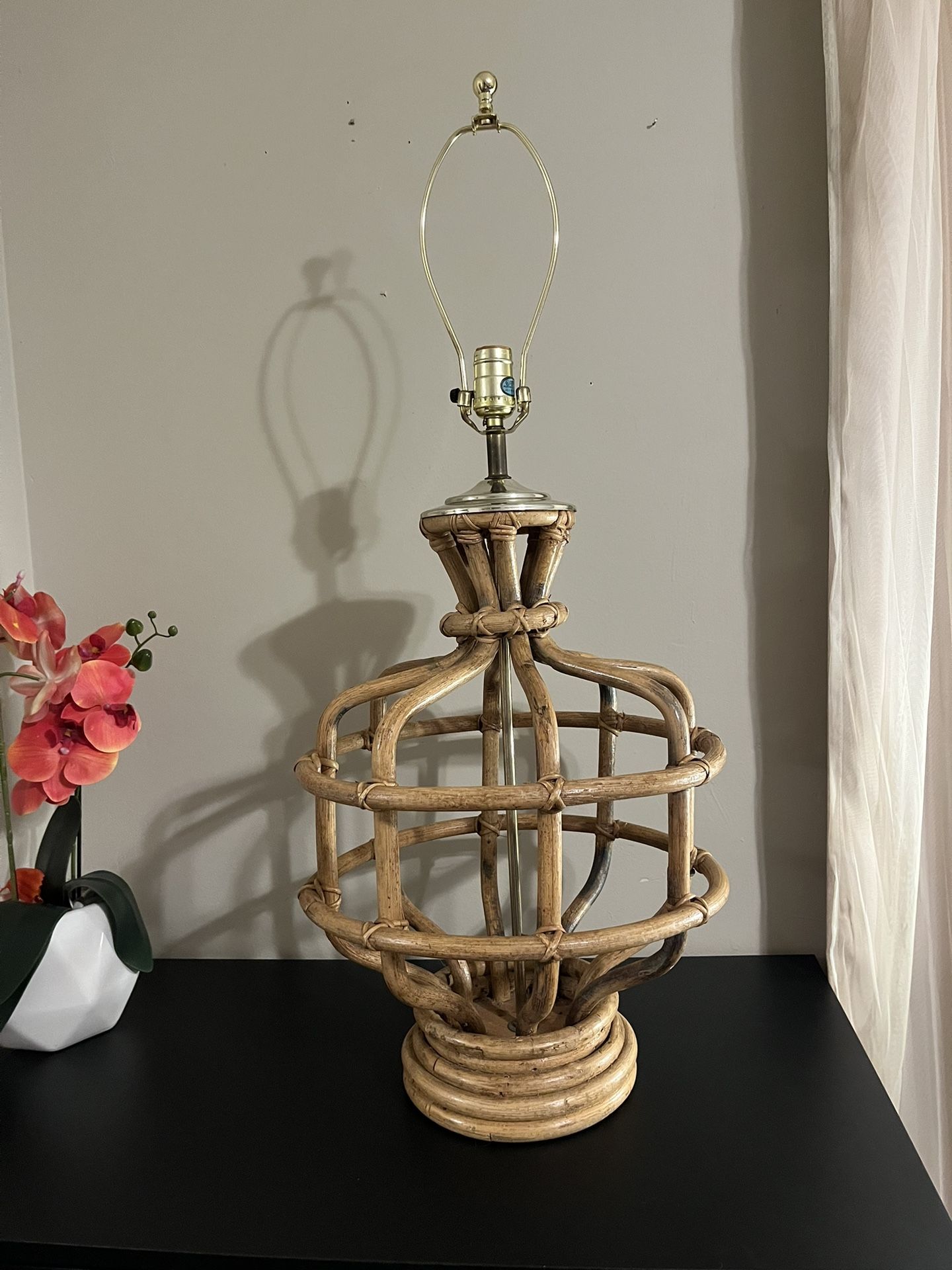 Vintage Bamboo Cage Style 1970’s Lamp